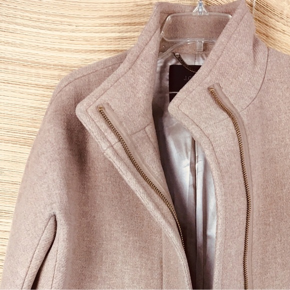 J.Crew Stadium Cocoon Nello Gori Iconic Wool Blend Peacoat Sand/Heather Oat Sz 6 - Picture 8 of 16